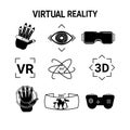 Virtual Reality Icons Set Vr Glasses Or Goggles Isolated On White Background Modern Gaming Technology Concept