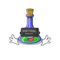 Virtual reality magic potion cartoon shaped in character