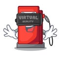 Virtual reality miniature gosoline pumps in cartoon shape