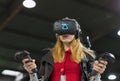 Virtual reality Nomi Vive game, Kiev Plug-in Ukraine 2017 Exhibition. Royalty Free Stock Photo