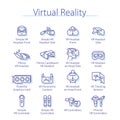 Virtual reality pack, user man head in VR headset