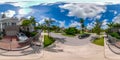 360 virtual reality photo of luxury two story homes in a residential Miami neighborhood Royalty Free Stock Photo