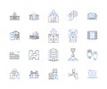 Virtual reality real estate line icons collection. Immersion, Interactive, Seamless, Hologram, Visualization, Enhance, D