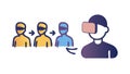 Virtual Reality Social Connection User Interaction Icon, vector design Generative AI Royalty Free Stock Photo