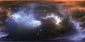 Virtual reality stellar system and nebula. Panorama, environment 360 HDRI map. Equirectangular projection, spherical panorama.