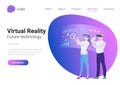 Virtual Reality Teamwork Future Technology Flat la