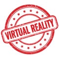 VIRTUAL REALITY text on red grungy round rubber stamp Royalty Free Stock Photo