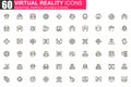 Virtual reality thin line icon set.