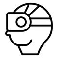 Virtual reality viewing device icon outline vector. Digital world visor