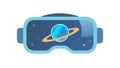 Virtual Reality VR Headset Space Metaverse Tech Vector, vector design Generative AI Royalty Free Stock Photo