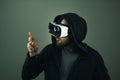 Virtual Reality web hacker. Identity theft on the internet Royalty Free Stock Photo