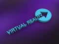 virtual reality word on purple Royalty Free Stock Photo
