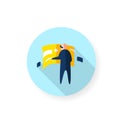Virtual reality in workflow flat icon