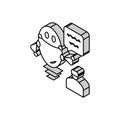 virtual robot isometric icon vector illustration