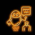 virtual robot neon glow icon illustration Royalty Free Stock Photo