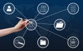 Virtual screen with database, documentation, checklists, archive