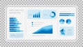 Virtual screen showing data analytics statistics chart dashboard