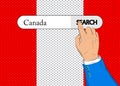 Virtual search bar with the text Canada.