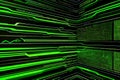 Virtual Security Technology Binary Code on Matrix Background.AI Generated