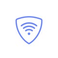 Virtual server vpn network line icon. Wifi private protect vector access safe logo shield protocol