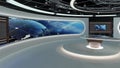 Virtual TV Studio News Set 28-2. 3d Rendering. Royalty Free Stock Photo