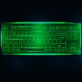 Virtual shiny computer pc keyboard or keypad on dark green back Royalty Free Stock Photo