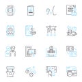 Virtual storefront linear icons set. Digital, Online, E-commerce, Internet, Shopping, Web-based, Cloud line vector and