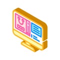 virtual swag bag isometric icon vector illustration