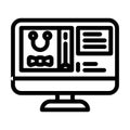 virtual swag bag line icon vector illustration