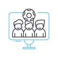 virtual teambuilding line icon, outline symbol, vector illustration, concept sign