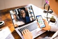 Virtual Telework Webinar Royalty Free Stock Photo