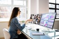 Virtual Telework Webinar And Learning Presentation Royalty Free Stock Photo