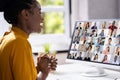 Virtual Telework Webinar And Learning Presentation Royalty Free Stock Photo