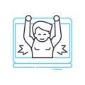 virtual trainer line icon, outline symbol, vector illustration, concept sign