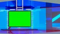 Virtual TV news broadcast studio set background