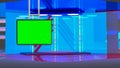 Virtual TV news broadcast studio set background