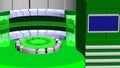 Virtual tv news radial background green white