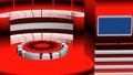 Virtual tv news radial background red black Royalty Free Stock Photo