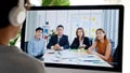 Virtual video conference, Work from home, Brainstorm planing teamwork, Asian business team making video call by web, Group of asia