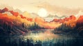 Virtual Vistas: Pixelated Mountains and Glitchy Forests