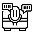 Virtual voice control assistant icon outline vector. Futuristic technology help