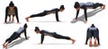 Virtual Woman with Sport Outfit in Yoga Plank Pose with 6 angles of view