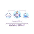 Virtual workforce concept icon