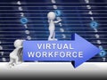 Virtual Workforce Offshore Employee Hiring 3d Rendering