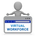 Virtual Workforce Offshore Employee Hiring 3d Rendering