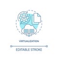 Virtualization blue concept icon