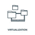 Virtualization icon. Thin outline style design from web hosting icons collection. Creative Virtualization icon for web design,