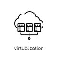 virtualization icon. Trendy modern flat linear vector virtualization icon on white background from thin line Internet Security