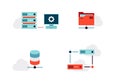 Virtualization Vector Icons Set Royalty Free Stock Photo