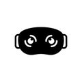 Black solid icon for Virtually, reality glasses